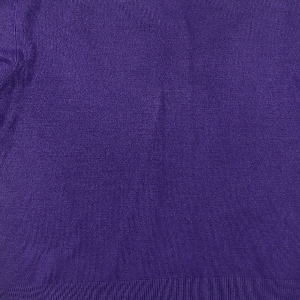 BHS Womens Purple Round Neck Acrylic Pullover Jumper Size 14