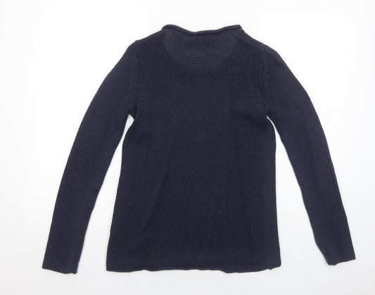Gina Tricot Womens Blue Round Neck Acrylic Pullover Jumper Size XS