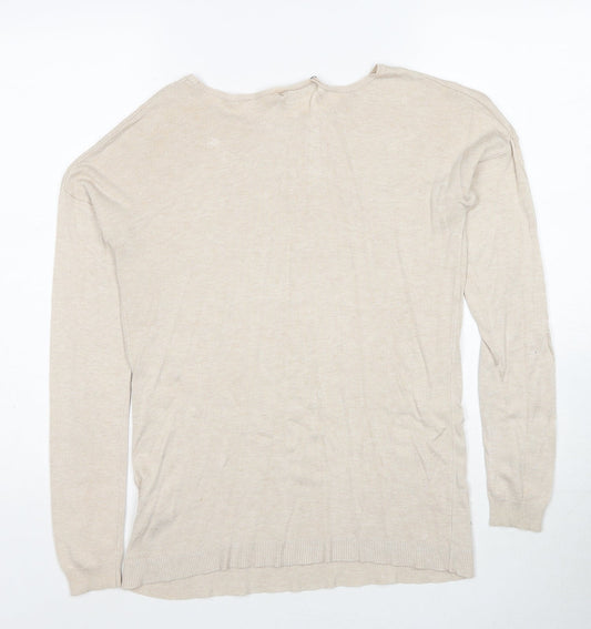 Atmosphere Womens Beige Boat Neck Viscose Pullover Jumper Size 8