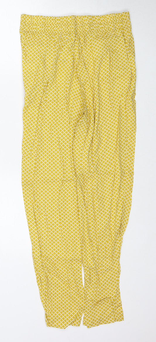 Womens UK Size 8 Marks and Spencer Regular Fit Yellow Trousers