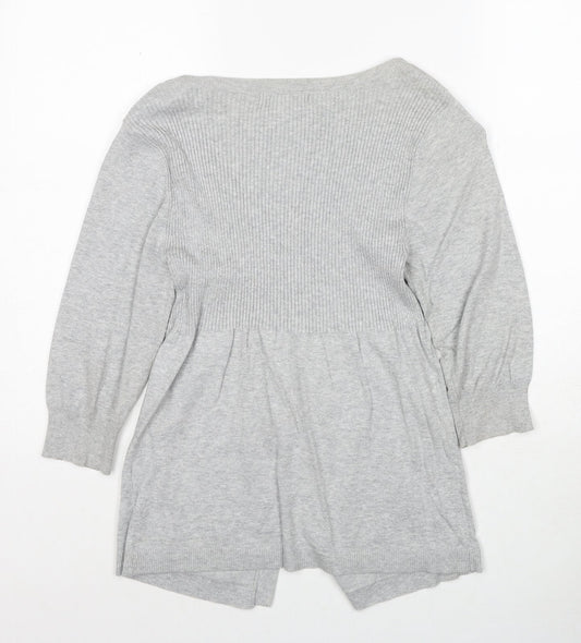 George Womens Grey Scoop Neck Cotton Pullover Jumper Size 10