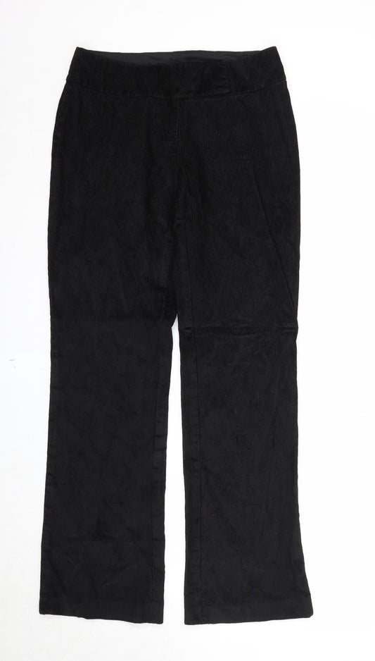 Autograph Womens Black Cotton Trousers Size 10 Regular Zip