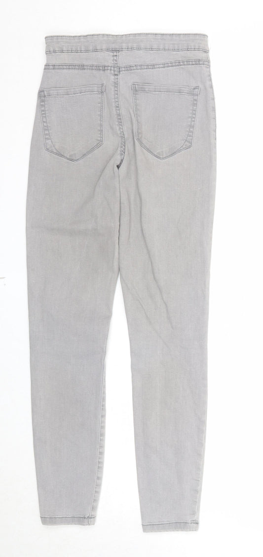 Denim & Co. Womens Grey Cotton Skinny Jeans Size 10 Regular Zip