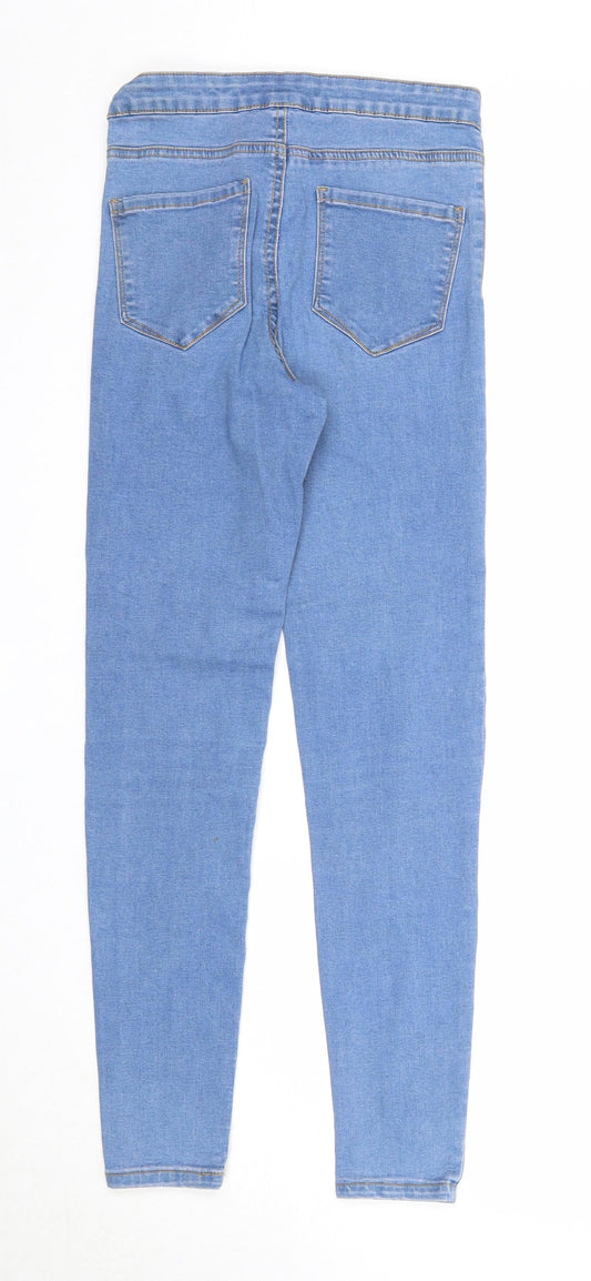 Denim & Co. Womens Blue Cotton Skinny Jeans Size 8 Regular Zip