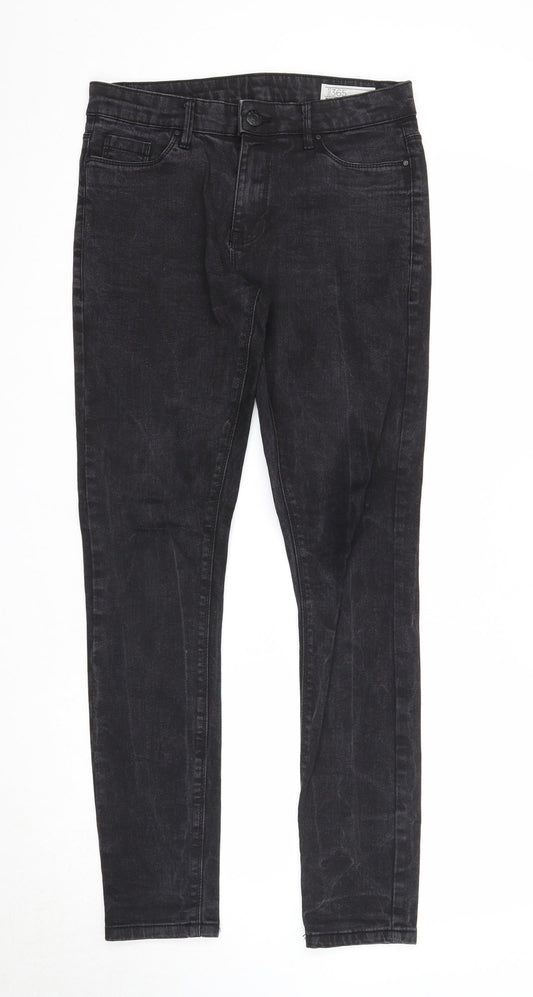 Mens UK Size 30 in 365 Denim Regular Fit Skinny Black Jeans