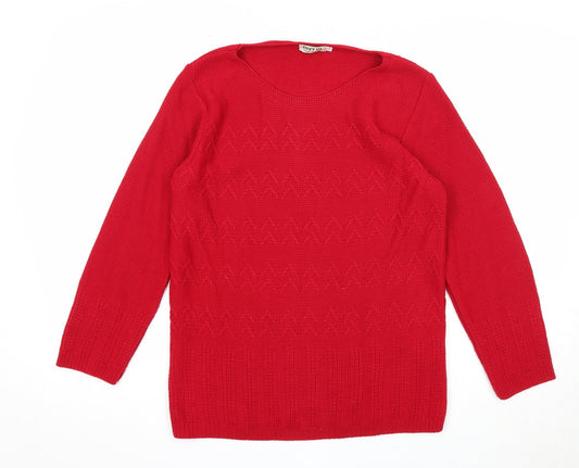 Womens UK Size S Envy Red Pullover Jumper