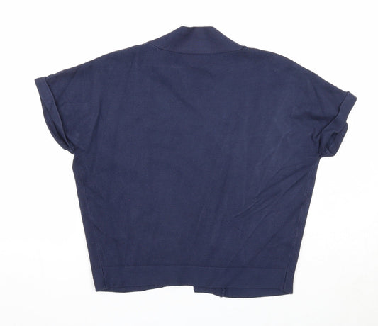 Womens UK Size 8 Papaya Blue Cardigan Jumper