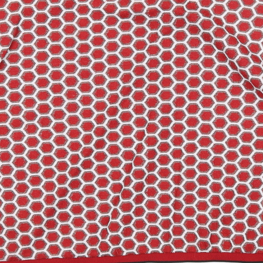 H&M Womens Red Geometric Polyester Pullover Sweatshirt Size S Pullover