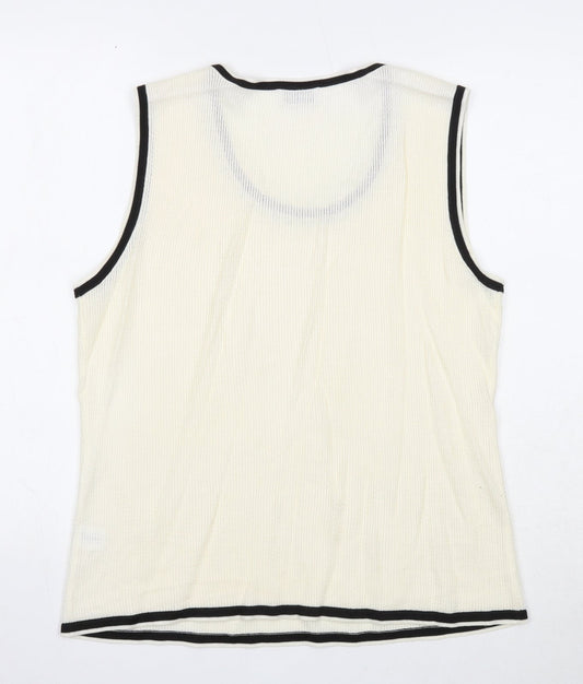 Nightingales Womens Beige Acrylic Basic Blouse Size 16 Round Neck