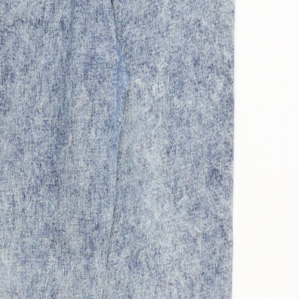 Topshop Womens Blue Cotton Skinny Jeans Size 28 in Slim Zip