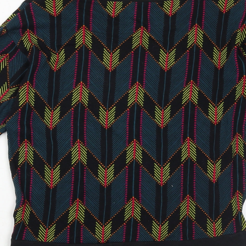 H&M Womens Multicoloured Geometric Cotton Pullover Sweatshirt Size XS Pullover