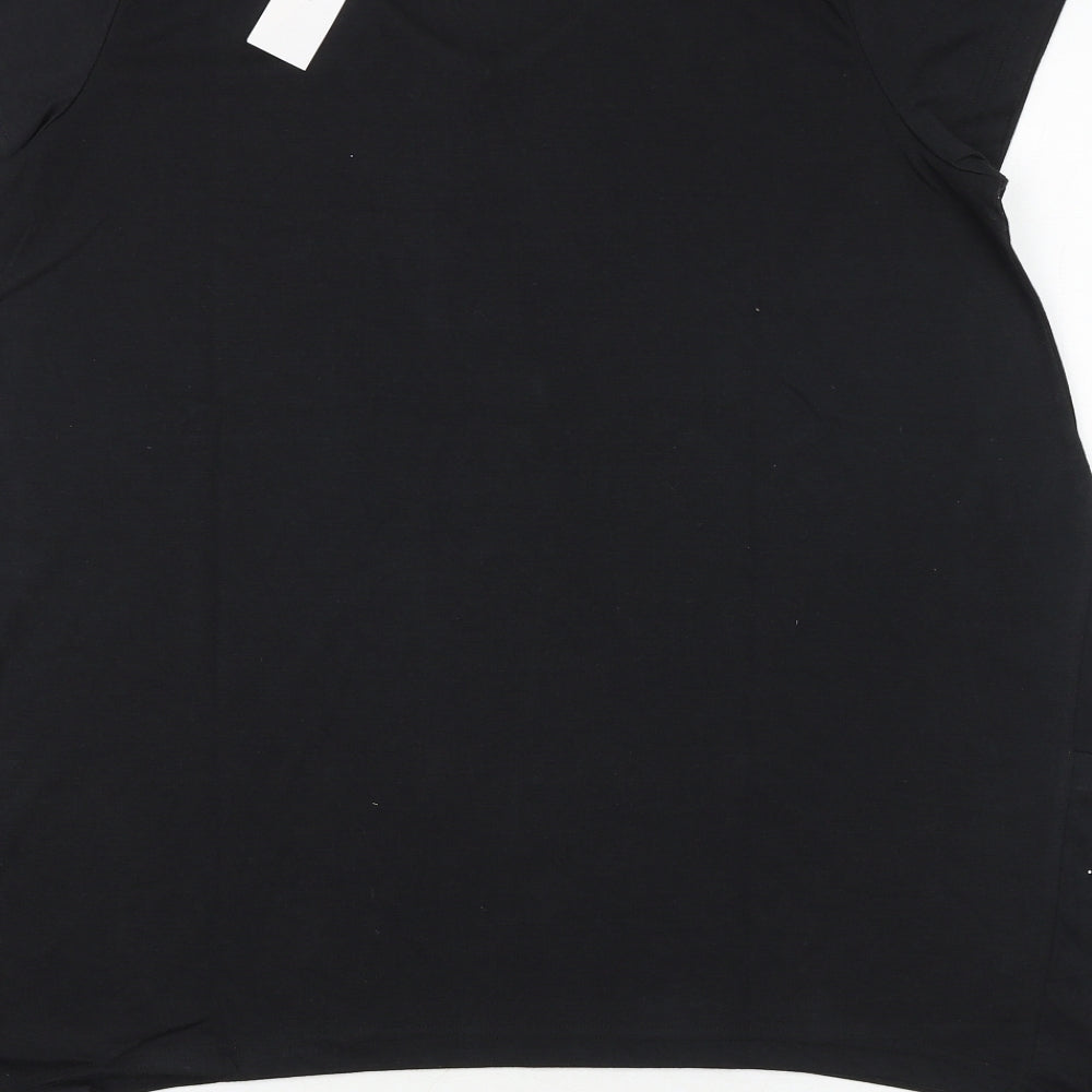 Womens UK Size 14 Being Casual Black Basic T-Shirt