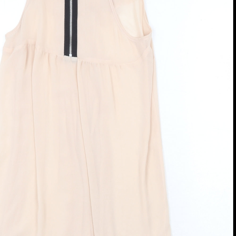 Womens UK Size 12 New Look Beige Basic Blouse