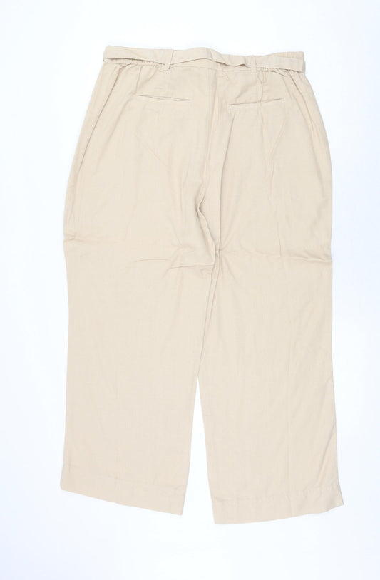 Womens UK Size 18 Casual Comfort Regular Fit Beige Trousers