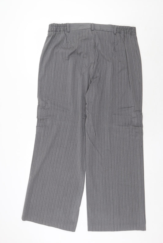 Womens UK Size 18 Agenda Regular Fit Dress Pants Grey Trousers