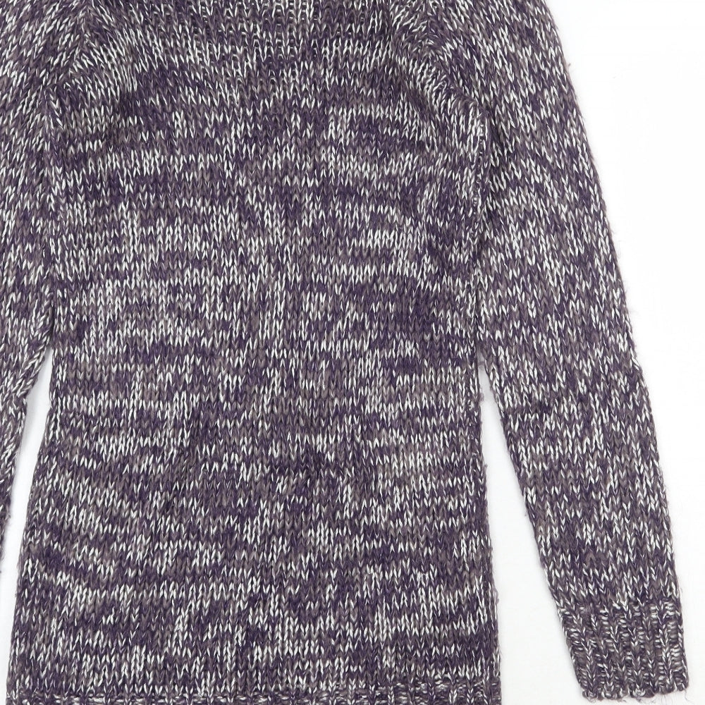 George Womens Purple Boat Neck Acrylic Pullover Jumper Size 8