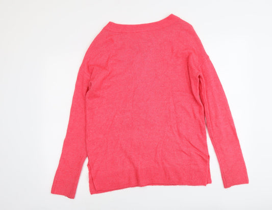 Gap Womens Pink Round Neck Acrylic Pullover Jumper Size S
