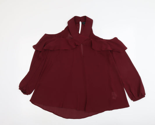 Womens UK Size 10 Atmosphere Red Basic Blouse