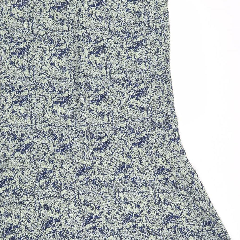 NEXT Womens Green Geometric Polyester Tank Dress Size 8 V-Neck Button