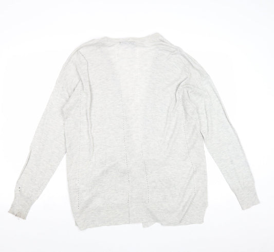 Avenue Womens Grey V-Neck Acrylic Cardigan Jumper Size 10