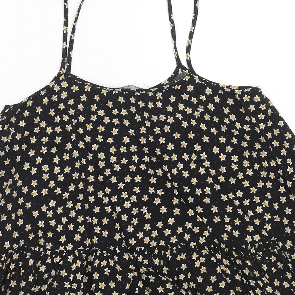 Womens UK Size S Mango Black Camisole Tank