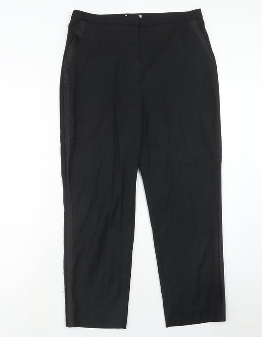 Womens UK Size 32 in H&M Regular Fit Dress Pants Black Trousers