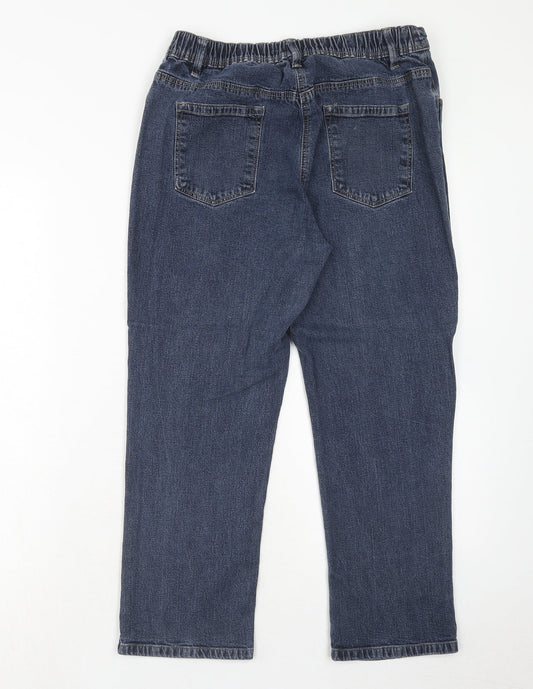 Anthology Womens Blue Cotton Straight Jeans Size 30 in Regular Zip