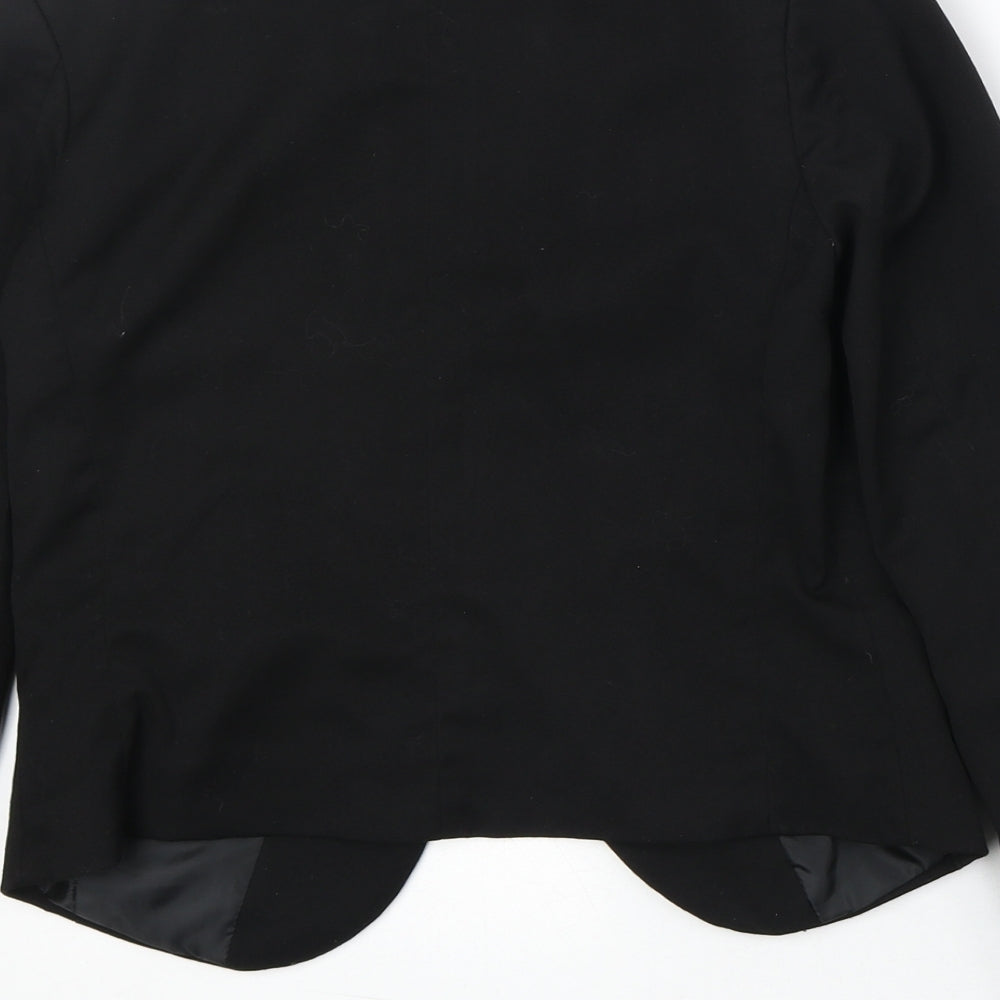 H&M Womens Black Polyester Jacket Blazer Size 8