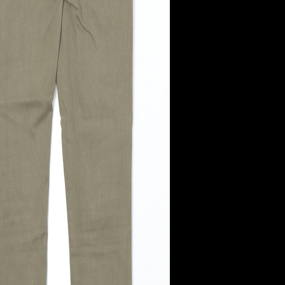 Topshop Womens Green Cotton Skinny Jeans Size 25 in Regular Zip