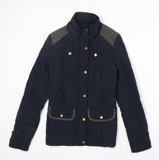 Womens UK Size 6 Atmosphere Blue Quilted Coat