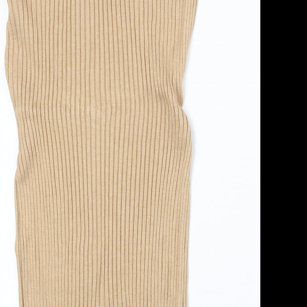 Marks and Spencer Womens Yellow Viscose Bandage Skirt Size M