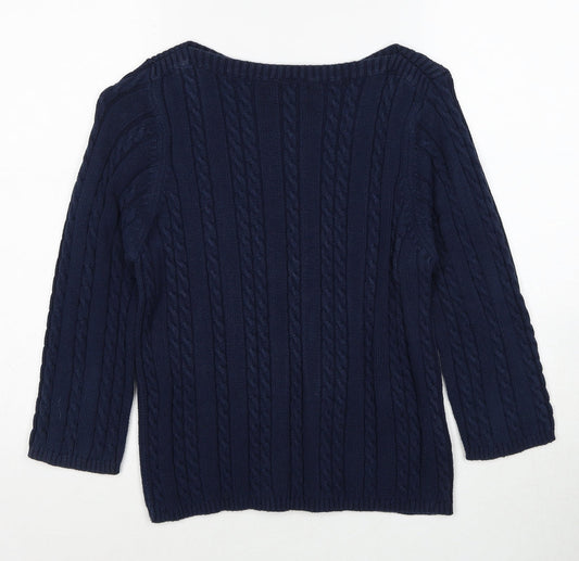 Womens UK Size L Joie de Vivre Blue Pullover Jumper