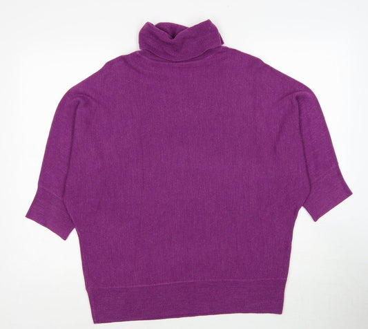 BHS Womens Purple Roll Neck Acrylic Pullover Jumper Size 10