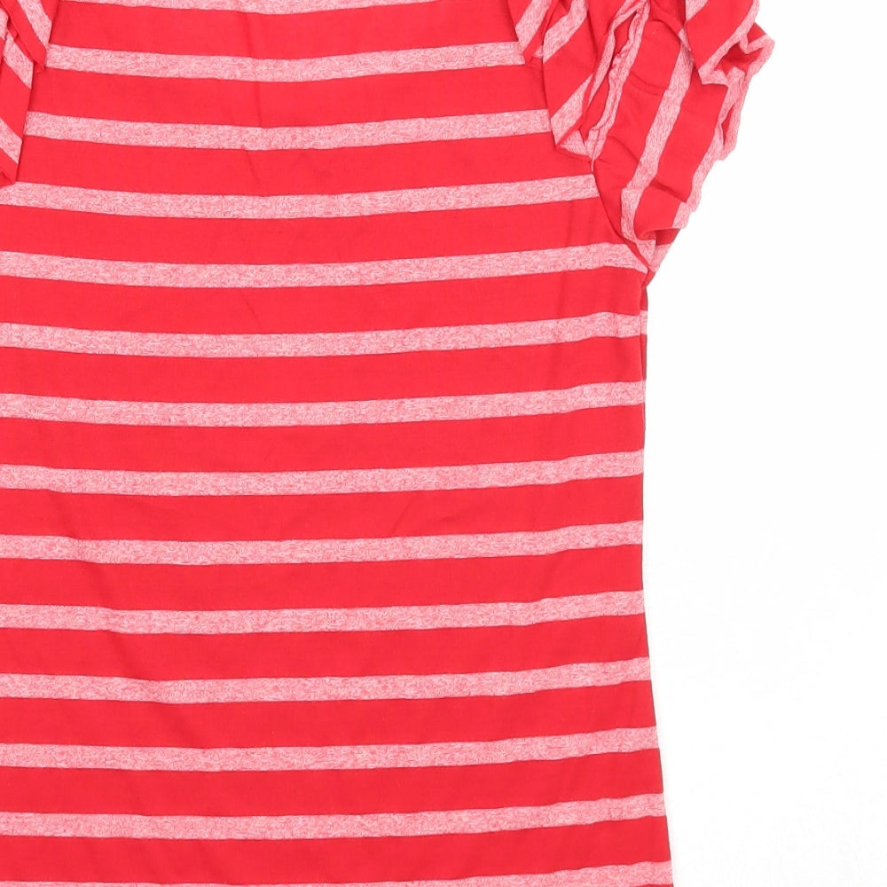 Womens UK Size 10 E-vie Red Basic T-Shirt