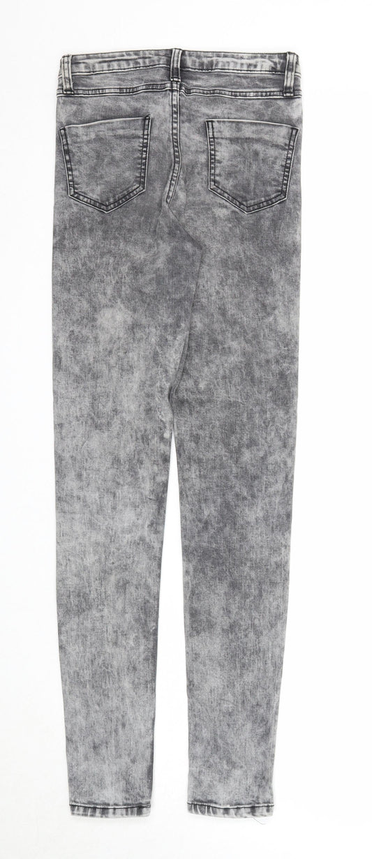 Denim & Co. Womens Grey Cotton Skinny Jeans Size 6 Regular Zip