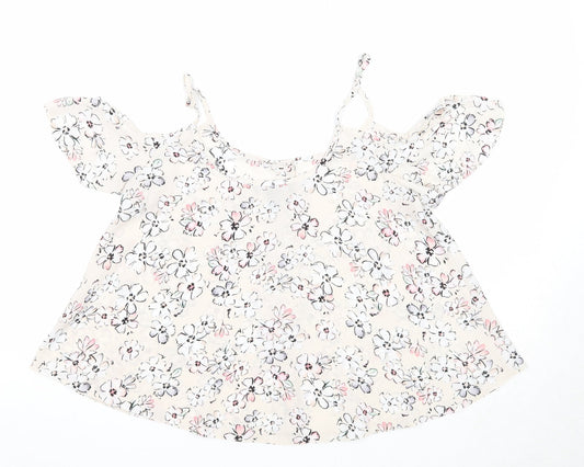Atmosphere Womens Pink Floral Polyester Basic Blouse Size 10 Off the Shoulder