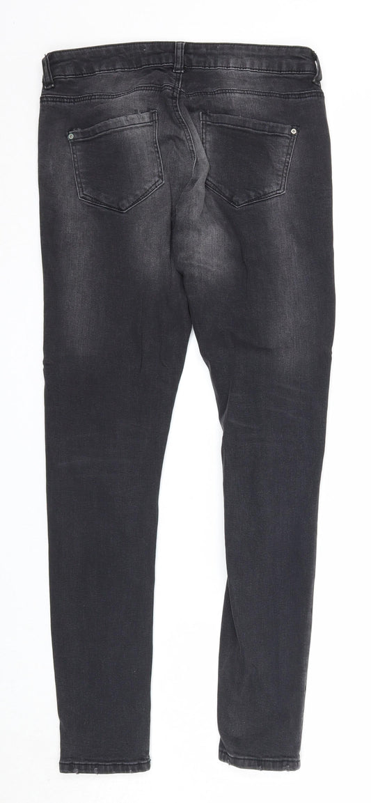 Denim & Co. Womens Black Cotton Skinny Jeans Size 8 Regular Zip