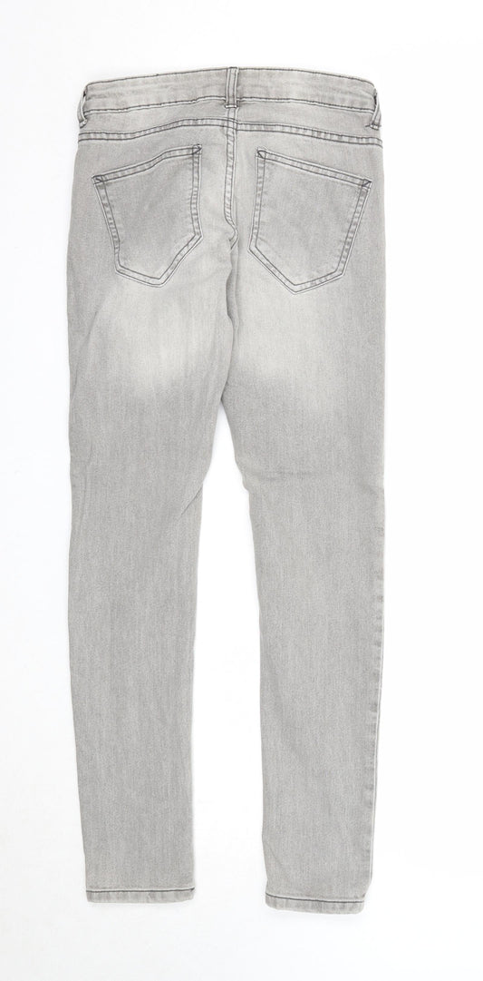 Mens UK Size 28 in Denim & Co. Regular Fit Skinny Grey Jeans