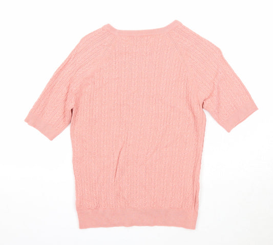 Womens UK Size 14 Papaya Pink Pullover Jumper