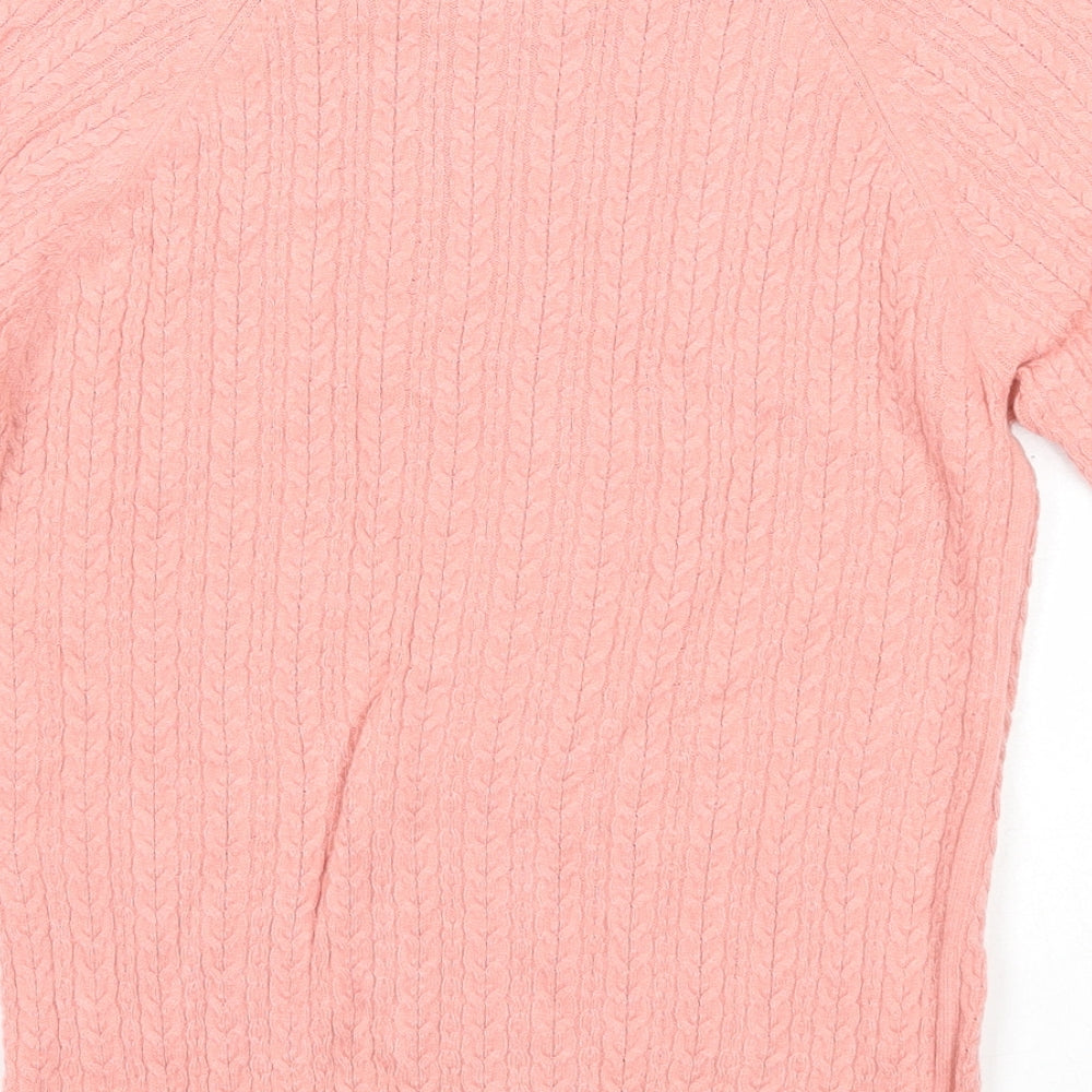 Womens UK Size 14 Papaya Pink Pullover Jumper