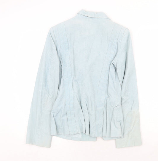 MNG Womens Blue Jacket Size 8 Button
