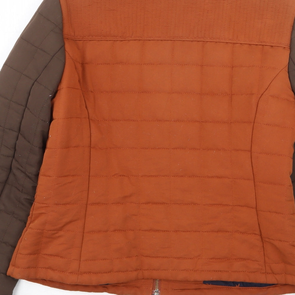 Womens UK Size 10 Marks and Spencer Orange Quilted Coat