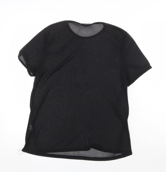 Womens UK Size 8 Missguided Black Basic T-Shirt