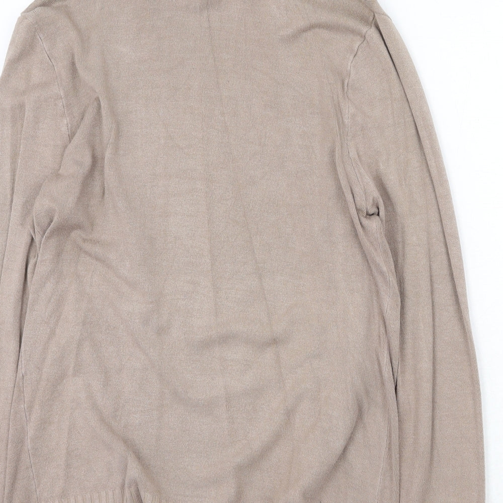 Womens UK Size S Apricot Beige Cardigan Jumper
