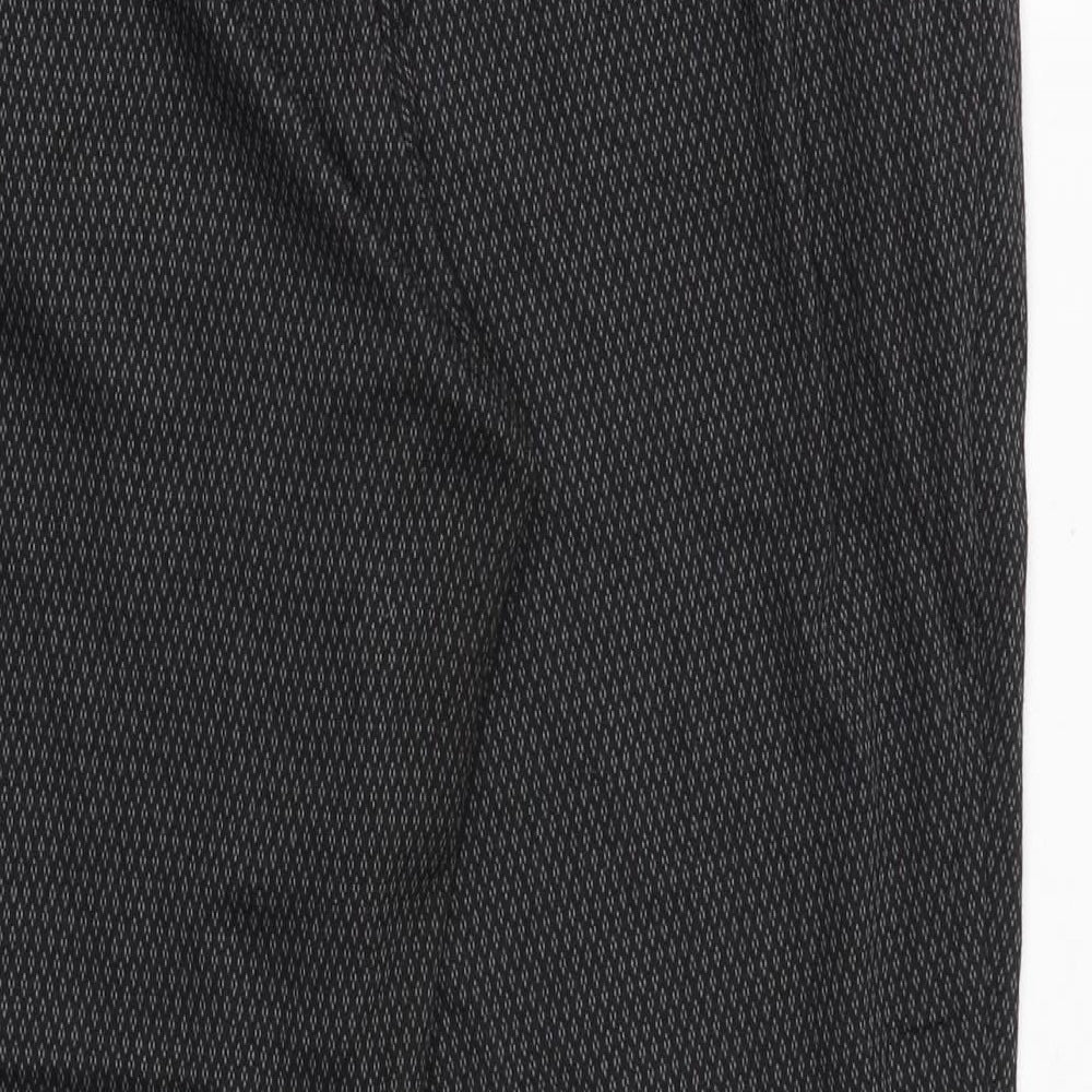 Classic Womens Grey Geometric Polyester Trousers Size 18 Regular Tie