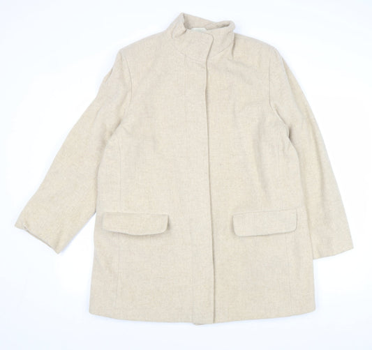 Womens UK Size 14 Marks and Spencer Beige Overcoat