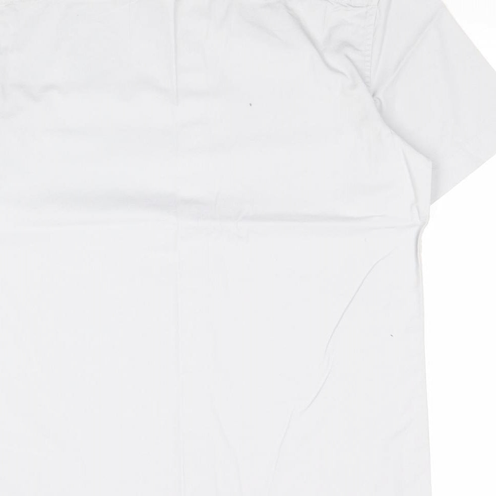 ASOS Mens Grey Cotton Button-Up Size S Round Neck Button