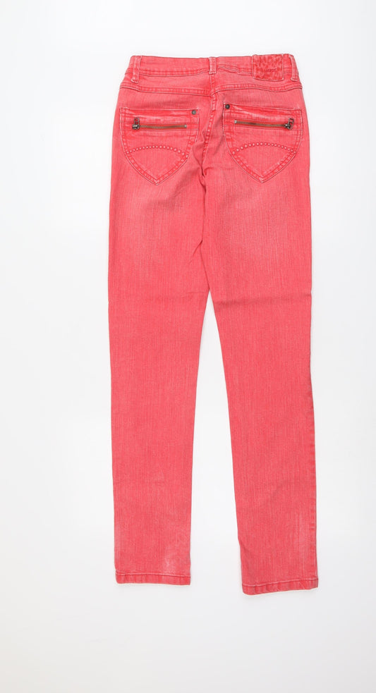 Womens UK Size 8 Yessica Regular Fit Skinny Red Jeans