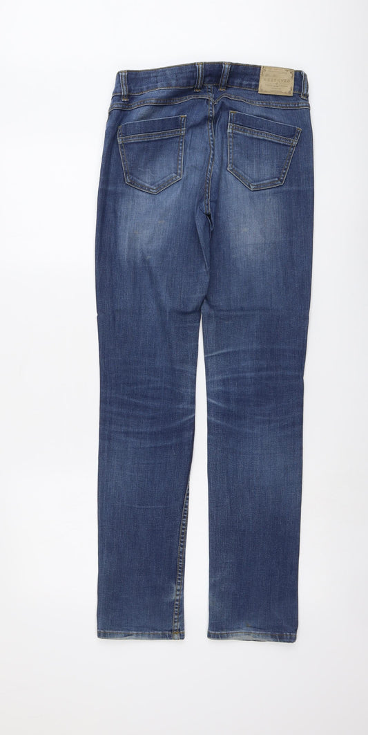 Womens UK Size 27 in RESERVED Regular Fit Straight Blue Jeans