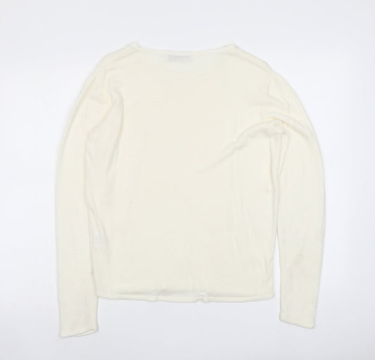Womens UK Size 14 Pure&Natural Ivory Pullover Jumper